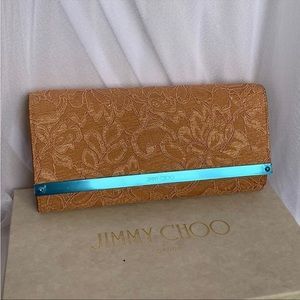 BRAND NEW JIMMY CHOO MILLA CROSSBODY CLUTCH POWDER PINK LACE